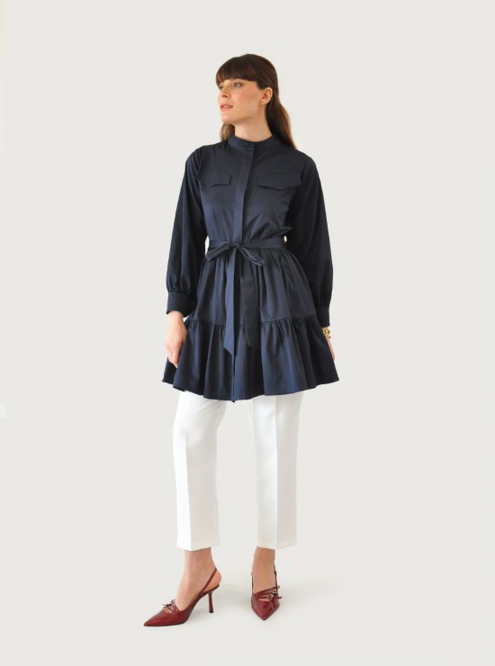 Alice Katlı Tunik - Lacivert 