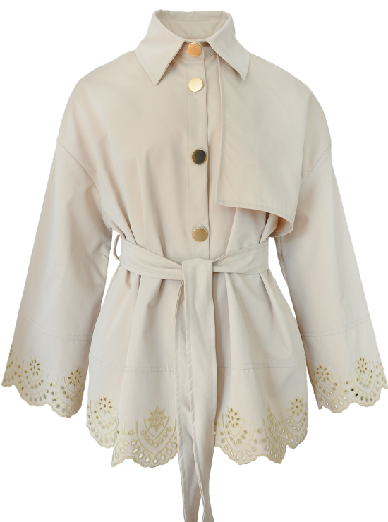 Amber Dantelli Ceket - Bej