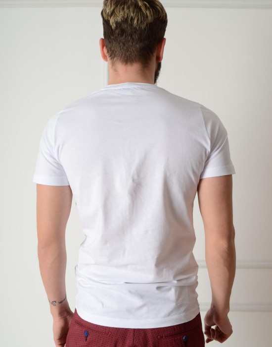 Basic Slim Fit Beyaz Erkek Tişört