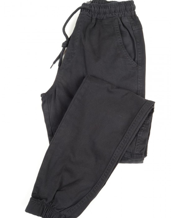 Kargo Bel Ve Paçası Lastikli Siyah Erkek Pantolon Kargo Bel Ve Paçası Lastikli Siyah Erkek Pantolon